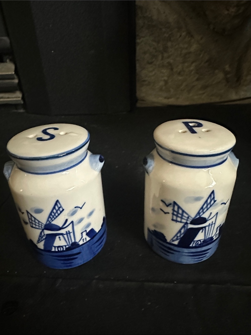 Vintage Delft Windmill Salt & Pepper Shakers